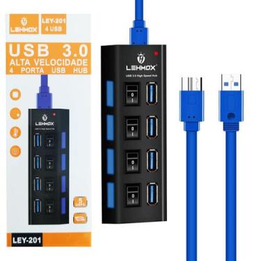 Imagem de Régua Cabo Hub USB 3.0 4 Portas Rápido Extensão Usb Para Pc - Inova