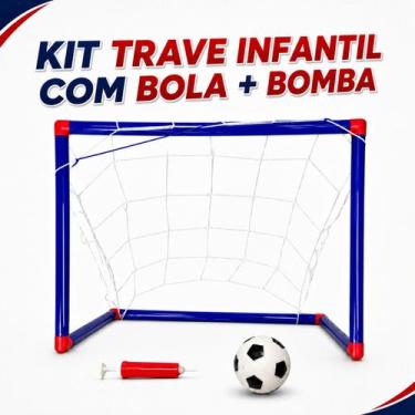 Imagem de Trave Golzinho Infantil Mini Com Bola E Bomba De Ar Portátil - DDG