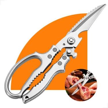 Imagem de Tesoura Multifuncional Cozinha Peixe Osso Aço Prateado - TESOURA MULTI