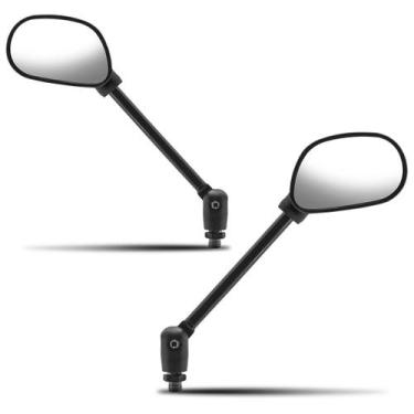 Imagem de Espelho retrovisor pro tork mini articulado ybr yamaha (par), PRETO, P