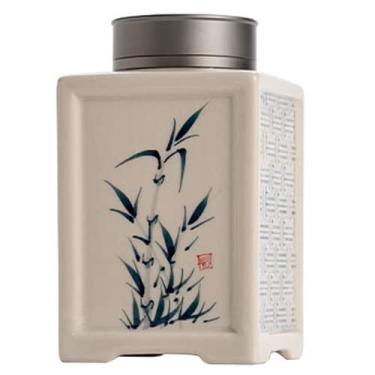 Imagem de Porta-chá japonês de 15 cm pintado à mão, pote de cerâmica selado com padrão de bambu