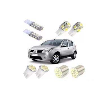 Imagem de Kit Lampadas Led Renault Sandero Teto Placa Ré Farolete Leds