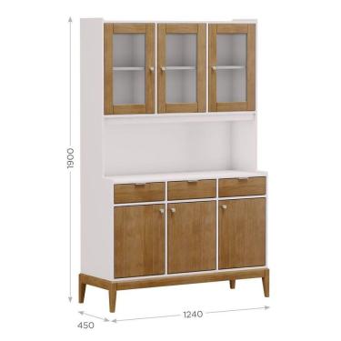 Imagem de Cristaleira Oratória Linha Milão Off White/freijó 6 Portas