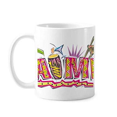 Imagem de Caneca com slogan de Mambo rosa com Elmento Cultura México Cerâmica Copo de Porcelana de Café Louça