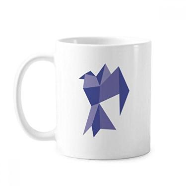 Imagem de Caneca de cerâmica com estampa de pombo abstrata origami roxo cerâmica xícara de porcelana de café louça
