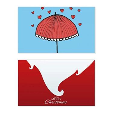 Imagem de Guarda-chuva de renda vermelha em formato de coração para feriado, comemorações, cartão de felicitações, mensagem de Natal