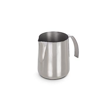 Imagem de Leiteira Pitcher 600 ml Pressca produzida em aço inox excelente acabamento e ótima durabilidade. Jarra para vaporizar e espumar leite. Profissional e doméstico.