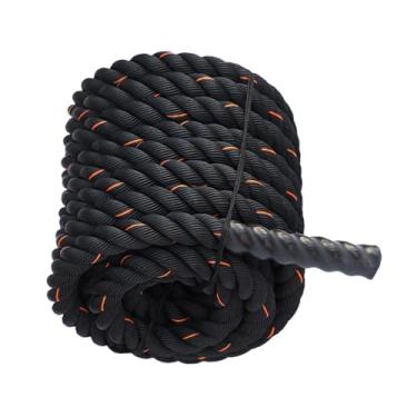 Imagem de UGPLM Equipamento de corda de batalha para casa, academia, pular corda, treinamento interno e externo, 9,18 pés/9,8 pés, corda de treino, fitness, 25mmx3m Vermelho