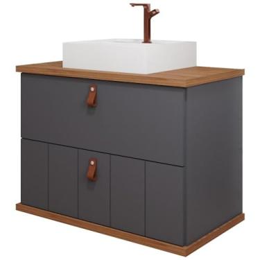 Imagem de Gabinete Banheiro em Mdf com Cuba 80cm Mgm Milano Cinza