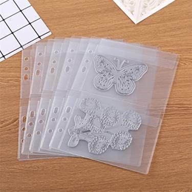 Imagem de BAOFALI Pacote com 10 bolsos de plástico tamanho A5, 6 furos à prova d'água pastas de PVC saco de folhas soltas para orçamentos sacos de folhas soltas planejador inserir bolsas de fotos, documentos,