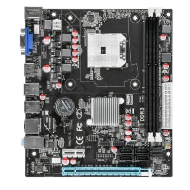 Imagem de CIADAZ Placa-mãe de computador DDR3 FS1 Suporte para CPU Processadores AMD A4, A6, A8 Series Suporta até 16G de memória 1066HMz / 1333HMz Realtek 100Mbit USB2.0 SATA2.0 Capacitores totalmente sólidos