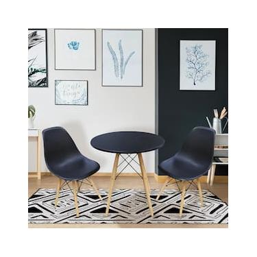 Imagem de Mesa de Jantar Eames Seat&Co redonda com 2 cadeiras