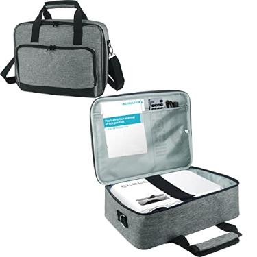 Imagem de Boczif Capa para projetor, estojo de viagem portátil com compartimento para laptop e alça de ombro ajustável para miniprojetor e acessórios
