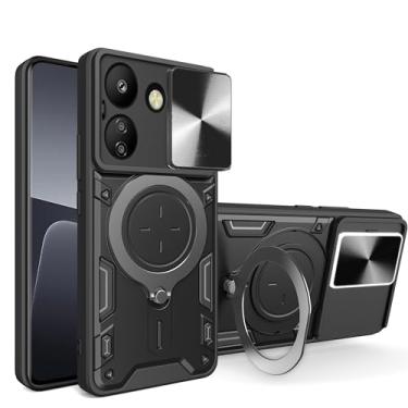 Imagem de Elubugod Capa compatível com Xiaomi Poco C65 4G, com capa de lente de câmera deslizante compatível com Xiaomi Redmi 13C 4G 23100RN82L 23106RN0DA 22126RN91Y capa preta