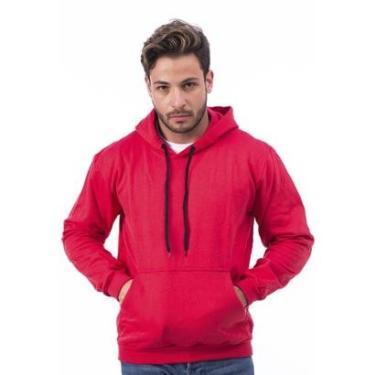 Imagem de Moletom  Masculino Liso Com Bolsos e Capuz Estilo Azul Marinho-Masculino