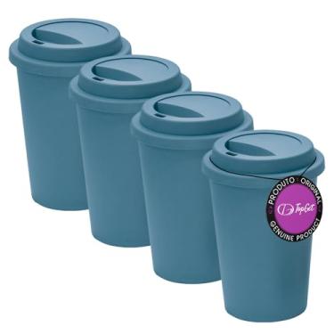 Imagem de Kit 4x Copos para Viagem 450 ml Jacarta TopGet (Azul)