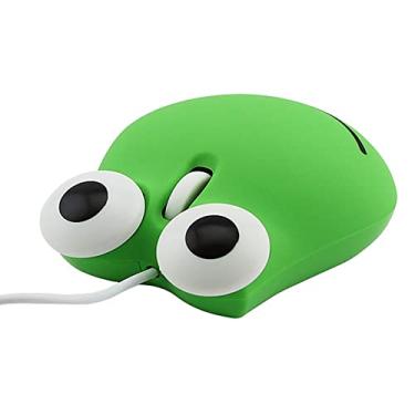 Imagem de elec Space Mouse com fio USB, formato de sapo, 1600DPI, 9,3 x 7,5 x 3,5 cm, verde