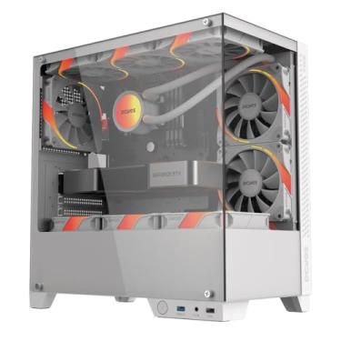 Imagem de Gabinete Gamer PCYES Forcefield TWR White Ghost, mATX, Mid-Tower, Vidro Temperado, Sem Fonte e Fan, Branco - GFFTWRWG