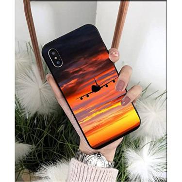 Imagem de MaiYaCa Aircraft Airplane fly travel cloud Capa de telefone de alta qualidade Sky para iPhone 5 5Sx 6 7 7plus 8 8Plus X XS MAX XR, A6, para iphone 4s