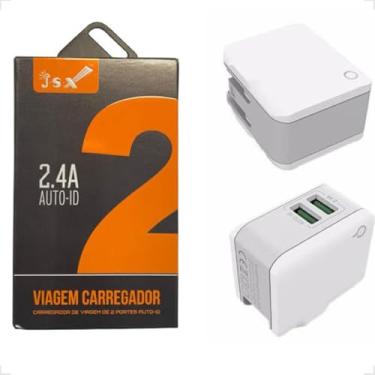 Imagem de Carregador Adaptador Universal Duplo Rápido De Viagem Com 2 Saida Usb 2.4 A Compatível Com Celular Android E Ios JSX-A2203 (MICRO USB)