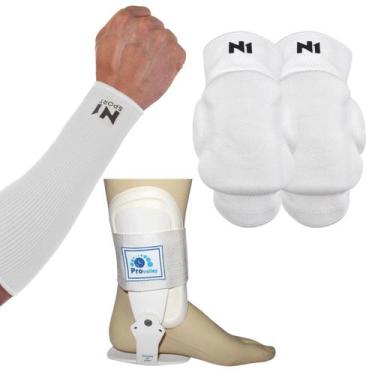 Imagem de Kit Proteção Volei Manguito Joelheira N1 Sport Tornozeleira Provolley,