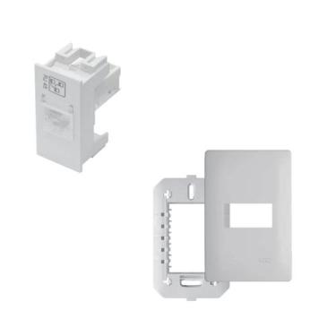 Imagem de Módulo Rede RJ45 8 Vias CAT 5E Com Placa 4x2 Habitat - Fame