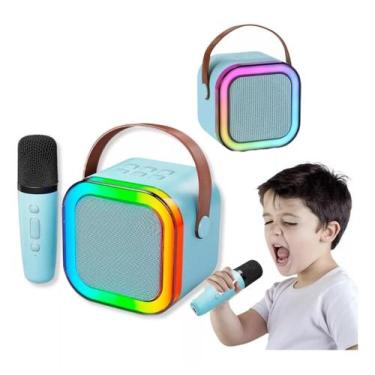 Imagem de Caixinha de Som com Microfone Karaoke LED Bluetooth sem Fio - Global 
