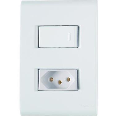 Imagem de Cj Interruptor Simples+ Tomada 20A Branco 4X2 Tramontina Liz
