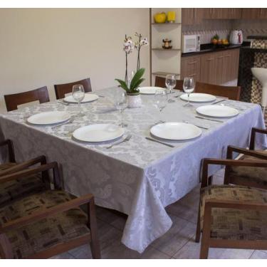 Imagem de Toalha de Mesa Jacquard Quadrada 8 Lugares Mesa Grande Jantar Decoraçã
