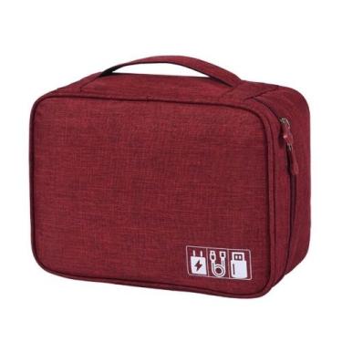 Imagem de Necessaire Bolsa Estojo Organizador de Cabos Fios Carregadores Viagem 