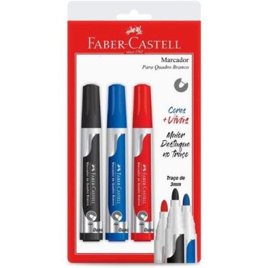 Imagem de Caneta Marcador para Quadro Branco 3mm Faber-Castell 3 Cores
