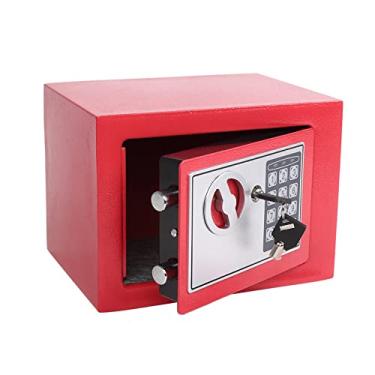 Imagem de Yuanshikj SAFEElectronic Deluxe Cofre Digital Segurança Cofre Teclado Bloqueio Home Office Hotel Negócios Joias Arma Uso Dinheiro Armazenamento Dinheiro (VERMELHO)