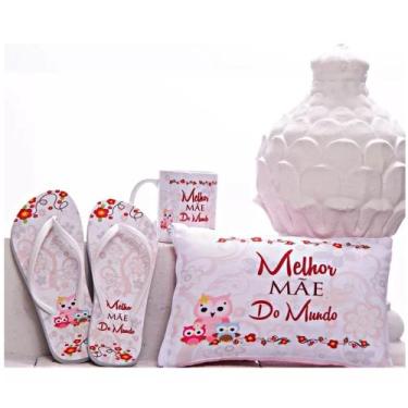 Imagem de Lembrancinha Dia das Mães Kit Presente Chinelo Caneca Almofada Lançame