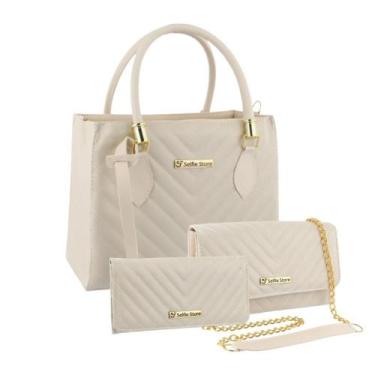 Imagem de Bolsa Feminina Transversal Grande + Bolsa Flap + Carteira - Selfie Sto