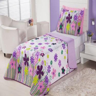 Imagem de Cobre Leito Infantil Garden Lilás Enxovais Aquarela 2 peças, 2 Peças