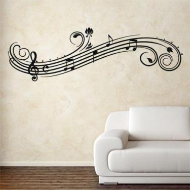 Imagem de Adesivo de Parede - Arabesco Floral Musical - 009flg - Allodi