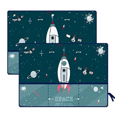 Imagem de Protetor solar de carro para bebês e crianças, pacote com 2 protetores de cortina de janela lateral do carro, protege contra o brilho do sol, raios UV, brilho do interior do carro, bloqueador solar (foguete)