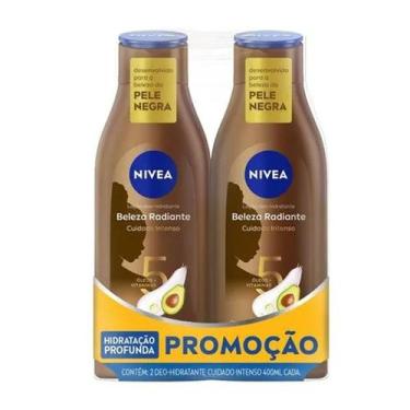 Imagem de Kit 2 Loção Deo Hidratante Nivea Beleza Radiante Cuidado Intenso Pele 