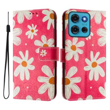 Imagem de Capa carteira para Motorola Moto G75, 3 compartimentos para cartão, 1 compartimento para dinheiro, capa flip de couro PU com padrão fofo, capa com fivela magnética à prova de choque, compatível com