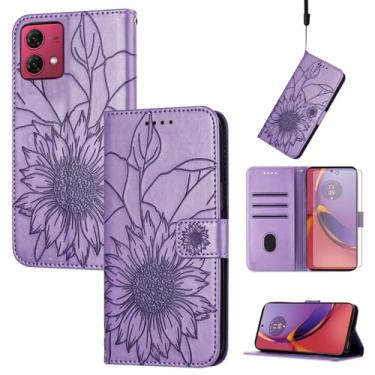 Imagem de Asuwish Capa de telefone para Motorola Moto G84 5G com protetor de tela de vidro temperado e estampa floral, capa carteira de couro com suporte para cartão de crédito, acessórios para celular G 84