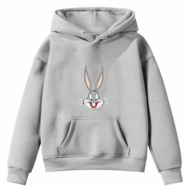 Imagem de Moletom Infantil Coelho Orelhas Páscoa Desenho Infância Bolso Canguru 