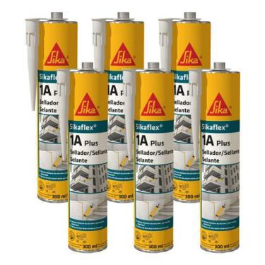 Imagem de Kit 6 Selante Sikaflex 1a Plus Cinza Cartucho 300ml - Sika