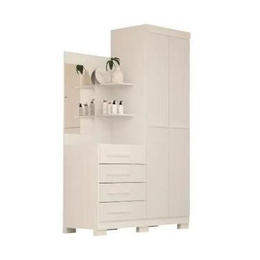 Imagem de Guarda Roupa Melissa 02 Portas e Espelho - Branco/Rosa/Azul - ACP Móve