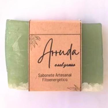 Imagem de Sabonete Artesanal Natural Arruda e Sal Grosso com Óleo Essencial de Alecrim. Fitocosmético Terapêutico, Hipoalergênico, Hidratante, Antioxidante e Antimicrobiano.