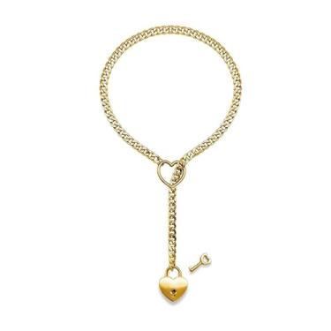 Imagem de Colar de corrente deslizante de coração, colar de corrente deslizante, colar de corrente de luxúria, colar com cadeado de coração e chave, colar em Y ajustável, colar punk gótico, joia feminina, Aço