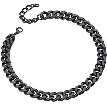 Imagem de Corrente masculina resistente Miami cubano ChainsPro de 35,5-76,2 cm, largura 5/7/9/12 mm, aço inoxidável 316L/fecho durável banhado a ouro 18K (envie uma caixa de presente)