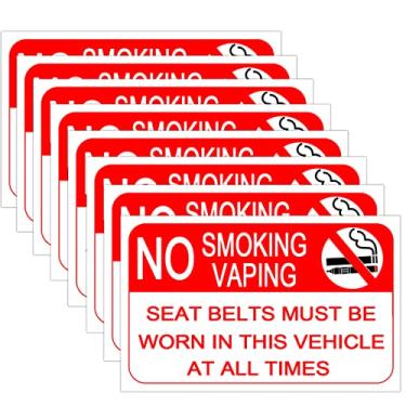 Imagem de No Smoking No Vaping Sign Stickers,3x5 Inch Seat Belts Must Be Worn In This Vehicle At All Times Labels,8 Pcs