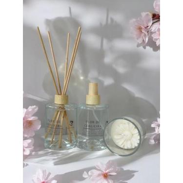 Imagem de Kit Flor de Cerejeira Vela + Home spray + aromatizador - Brulee