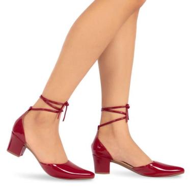 Imagem de Sapato Scarpin Feminino Salome Amarraçao bico fino Fashion - RHN SHOES