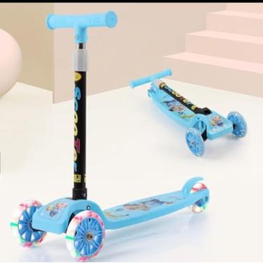 Imagem de Patinete Infantil 3 Rodas De Led Dobrável Scooter Crianças (AZUL)